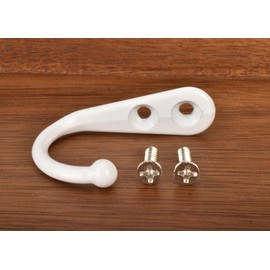 Alele 12Pcs Wall Mounted Coat Hooks,Single Prong Robe Hook for Hanging,White-Painted (White Single Rebo Hook 12p)