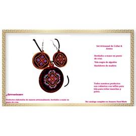 JUEGO DE COLLAR Y ARETES ARTESANALES (Greca)