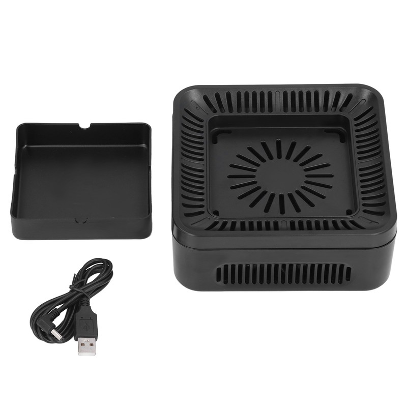 Smokeless Ashtray Gray Home Office Desktop USB Charging Large Air