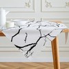 Tablecloth White and Black Middle Runner Modern Tablecloths with Marble