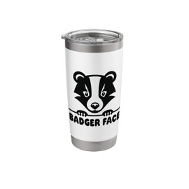 Badger Minimalist Animal Face Nature Design For Kids Stainless Steel Insulated Tumbler