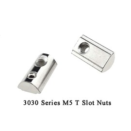 Odinest 3030 Series M5 T Slot Nuts Roll-in Spring Ball Loaded Elastic Nuts 12 Pack Carbon Steel for 3030 Series Aluminum Extrusion Profile Rail with 8mm Slot for 3D Printer