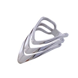 V Shape Multilayer Open Rings Minimalist Pointed Chevron Engagement Promise Dainty Adjustable Finger Wedding Band Stackable Eternity Ring Unique Cocktail Party Simple Jewelry for Women (Silvery, 8)