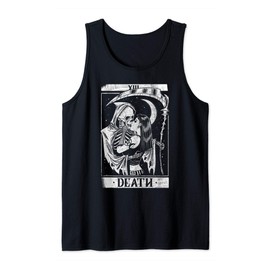 Blackcraft Vintage Death the Grim Reaper Kiss Tarot Card Tank Top