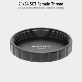 YUEOCT Metal Dust End Cap with 2" x24 SCT Female Thread for SCT Schmidt Cassegrain Telescope, External Cover for 2" x24 SCT Visual Back OTA Telescopes Reducer Corrector Lens