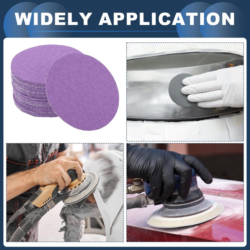 INFINAUTO Sanding Discs, 3inch 80 Grit Automotive Repair Round Hook