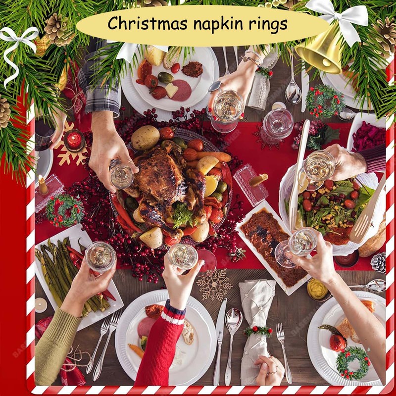 STIFFENERS 20pcs Christmas Napkin Ring,Christmas Dinner Table Decorations,Multipurpose Napkin Rings