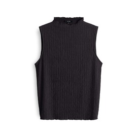 OPUS IDALA Women's Slim Jersey Top in Crinkle Look, Midnight Brown, 36