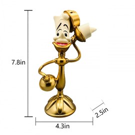 Beauty and The Beast Candle Holder Candle Holder Ornament Alarm Clock Ornament Retro Home Decoration Collection Resin Ornament- Birthday Gift (1 Set Contains 3)