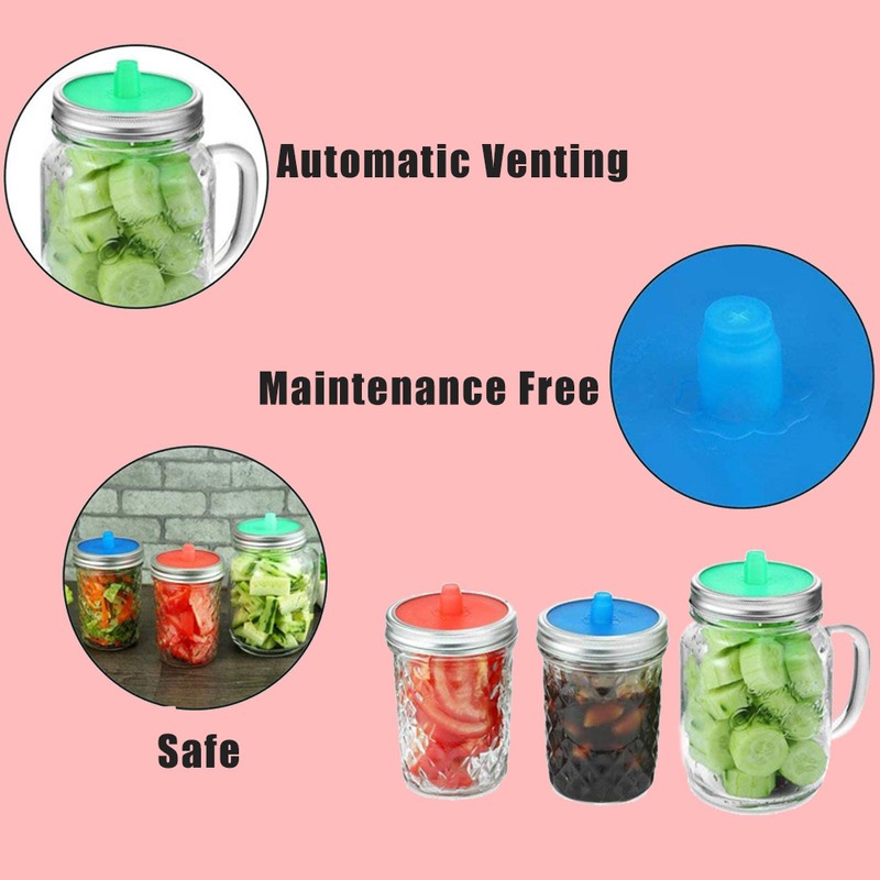 5Pcs Silicone Fermenting Lids for Wide Mouth Jar Food Grade