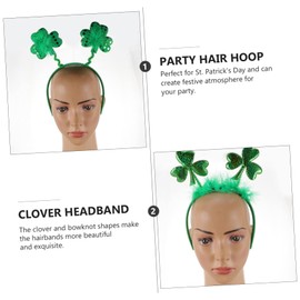 FUNOMOCYA 1set St Patrick's Day Sequin Bowknot Hairbands Hair Accessories for Parties and Festivals Comfortable and Green Headbands