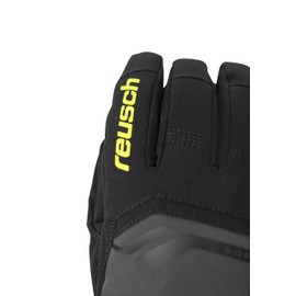 Reusch Men's Primus R-tex Xt Waterproof Membrane, Comfortable Warm Ski Gloves, Softshell Gloves, Snow Gloves, Winter Gloves, Grey/Yellow, 9