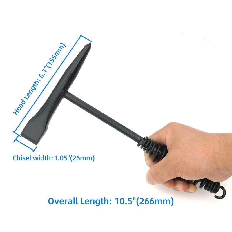 VASTOOLS Welding Chipping Hammer with Coil Spring Handle,10.5",Cone and Vertical