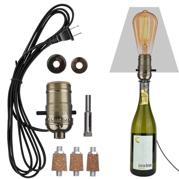 Bottle Lamp Kit with 9mm Glass Drill bit DIY Lamp