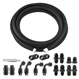 EVIL ENERGY 8AN PTFE Fuel Line Kit 10FT, AN8 E85 Braided PTFE Fuel Hose Line Kit Black ptfe Hose