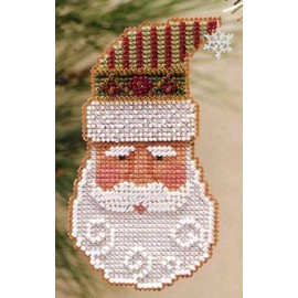 Santa Claus Beaded Counted Cross Stitch Ornament Kit Mill Hill 1999 Charmed Santa Faces MHCSF15