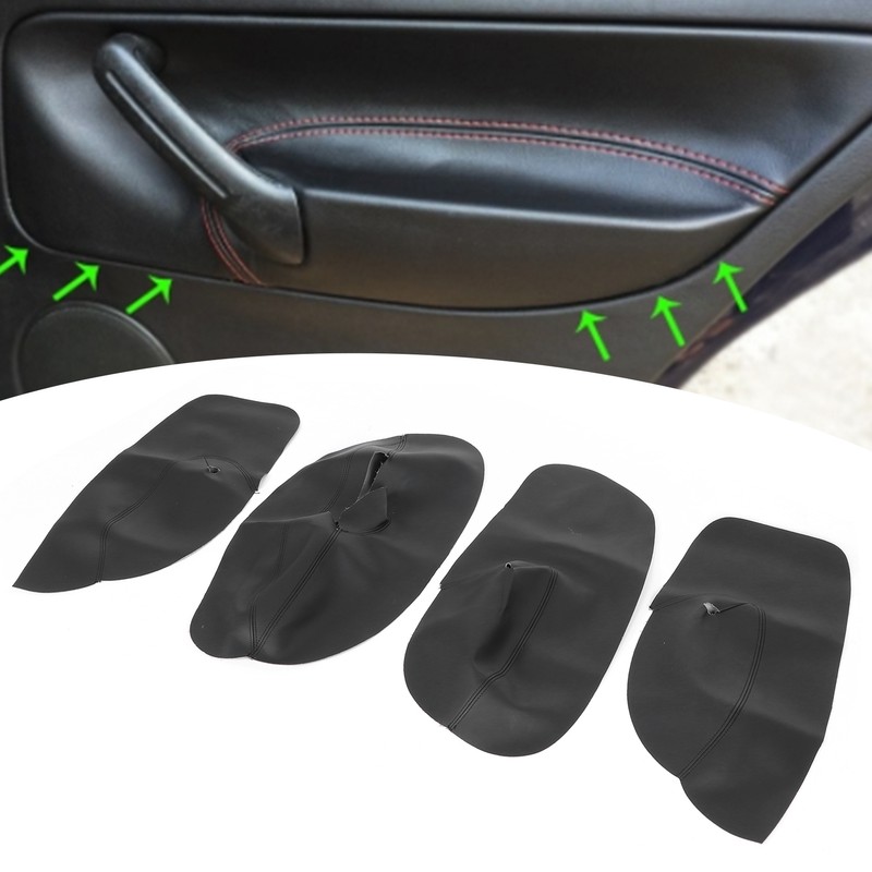 Car Door Armrest Cover Microfiber Leather Trim Sticker Fit for