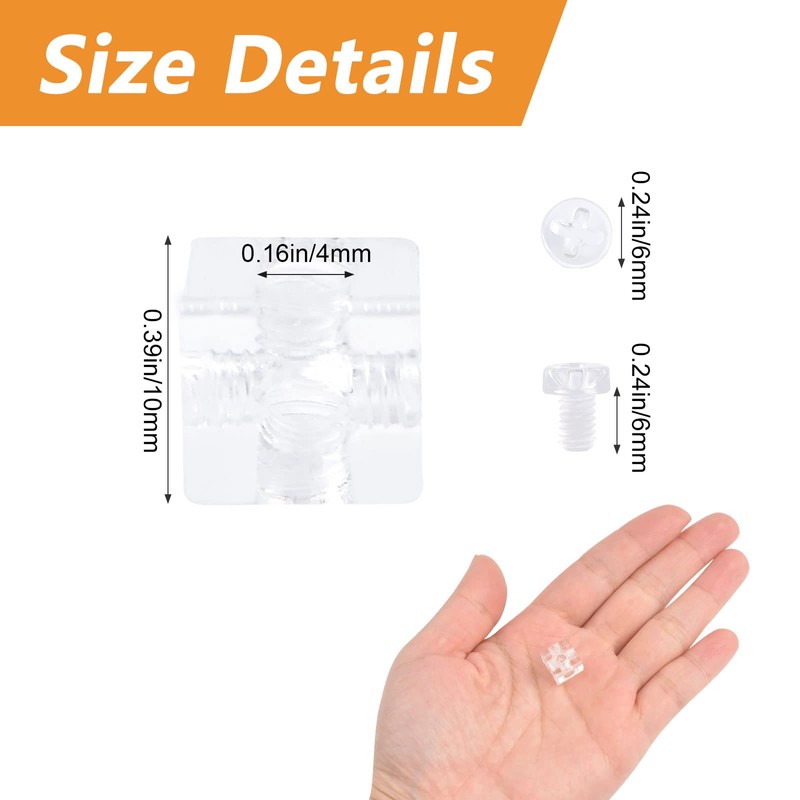MOROBOR Acrylic Corner Bracket, 10pcs Clear 6-Hole Cube Joint Brace