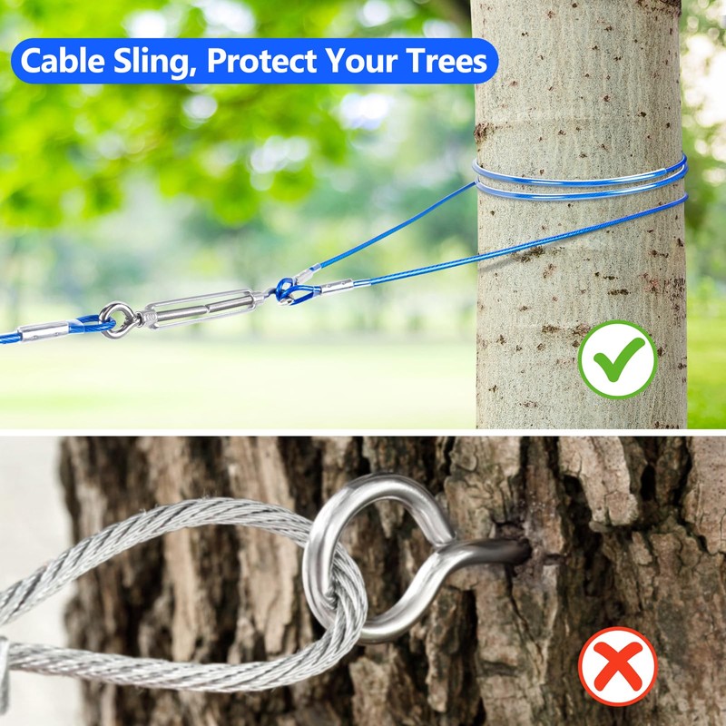 XiaZ Dog Tie Out Cable, 200ft Trolley Runner Cable for