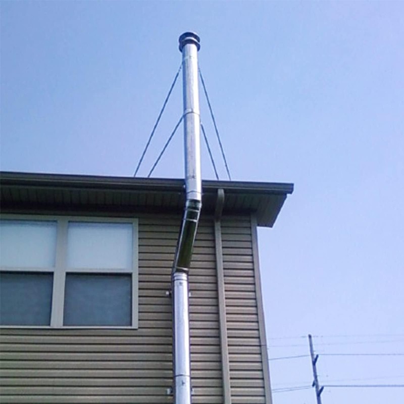 6" Extended Chimney Stove Pipe Roof Bracket Support, Stainless Steel