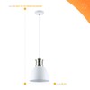 LED Universum "Steve" Pendant Light, Metal White with Silver Base,