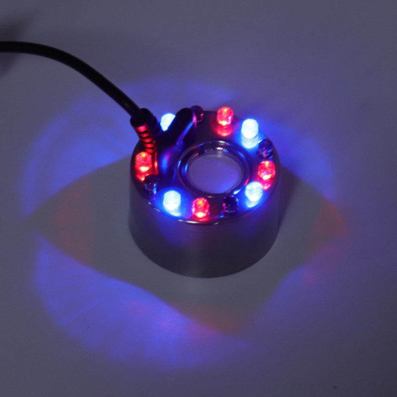 12 Lights Colorful Fog Maker Stainless Steel Water Mist Atomizer