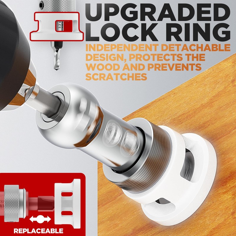 XDOVET Countersink Drill Bits Set Low Friction Depth Limiter with