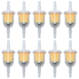 Universal Gas Inline Fuel Filters with Magnet for Motorcycle ATV Quad Go Karts Accessories 1/4 Inch x 5/16 Inch (Pack of 10)