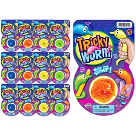 JA-RU Small Fuzzy Worms (12 Pack) Worms on String Fidget Toys Bulk for Kids. Birthday Party Favors Classroom Prizes. Twisty Finger Puppet & Cat Toy. Weird Stuff. 5219-12s