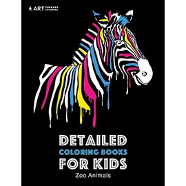Detailed Coloring Books For Kids: Zoo Animals: Black Background: Midnight Edition, Advanced Coloring Pages for Teenagers, Tweens, Older Kids, Boys, & ... Practice for Stress Relief & Relaxation