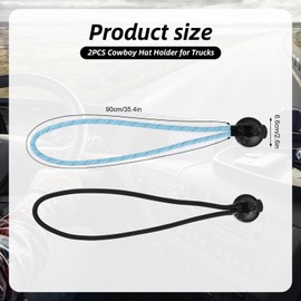 Nexlynk 2 Pack Cowboy Hat Holder for Cars Trucks, No Tools Needed Suction Cup Dash Windshield Mount,Universal Hat Rack Accessory(Black and Blue)