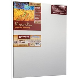 MASTERPIECE Z1VM-0818 Vincent Pro 7/8" Deep Monterey 10.5 oz Cotton Medium Texture Stretched Canvas 8" x 18" White