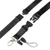 Black Detachable 2cm Flat Lanyards With Buckle, Safety Breakaway Pull,