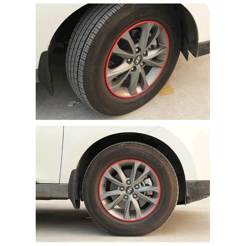 26Ft (8m) Red Automotive Wheel Rim Protector, Rim Guards for