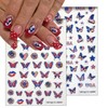 4 Sheets Independence Day Nail Art Stickers 5D Embossed Self