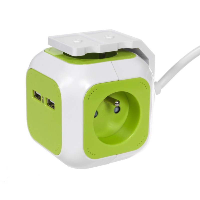 greenblue GB118 - GB118 Magic Cube Socket, 4way with 2xUSB