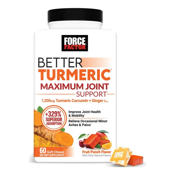 Force Factor Better Turmeric 1075mg Apoyo Articular 60 Chews