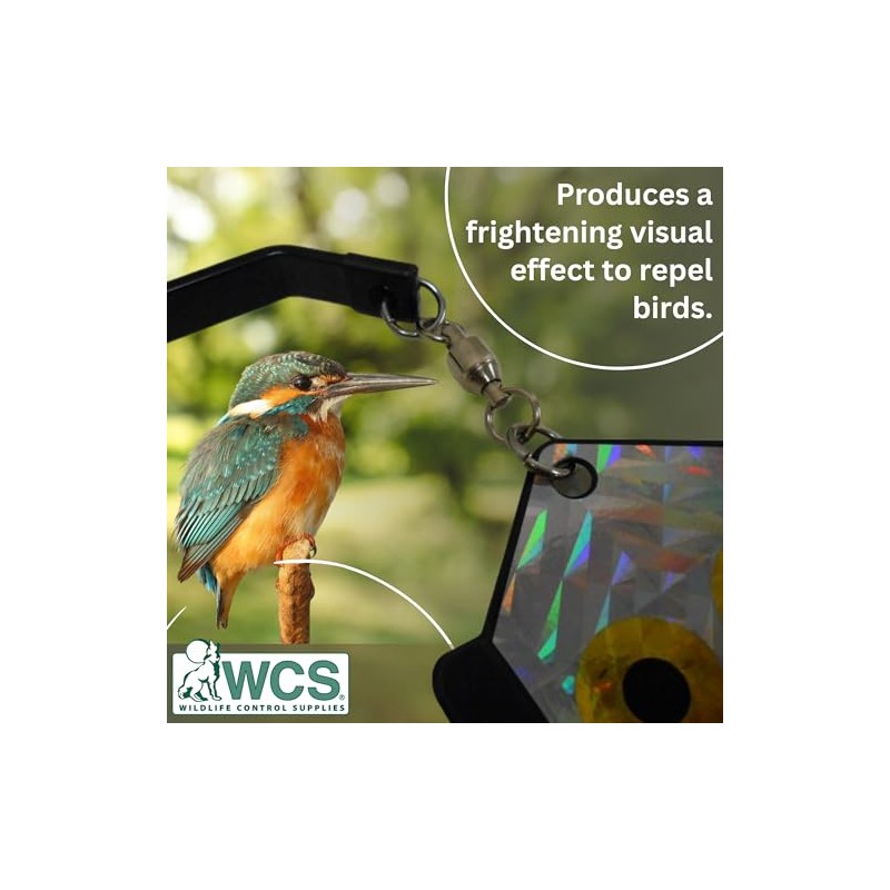 WCS Avian Spinner Bird Deterrent - Holographic Reflective Woodpecker Repellent