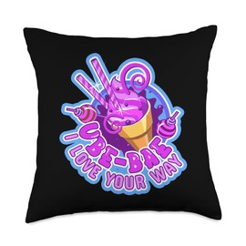 Ube Bae I Love Your Way Filipino Food Dessert Ice Cream Throw Pillow