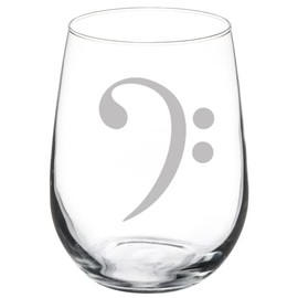 MIP Brand Wine Glass Goblet Bass Clef (17 oz Stemless)