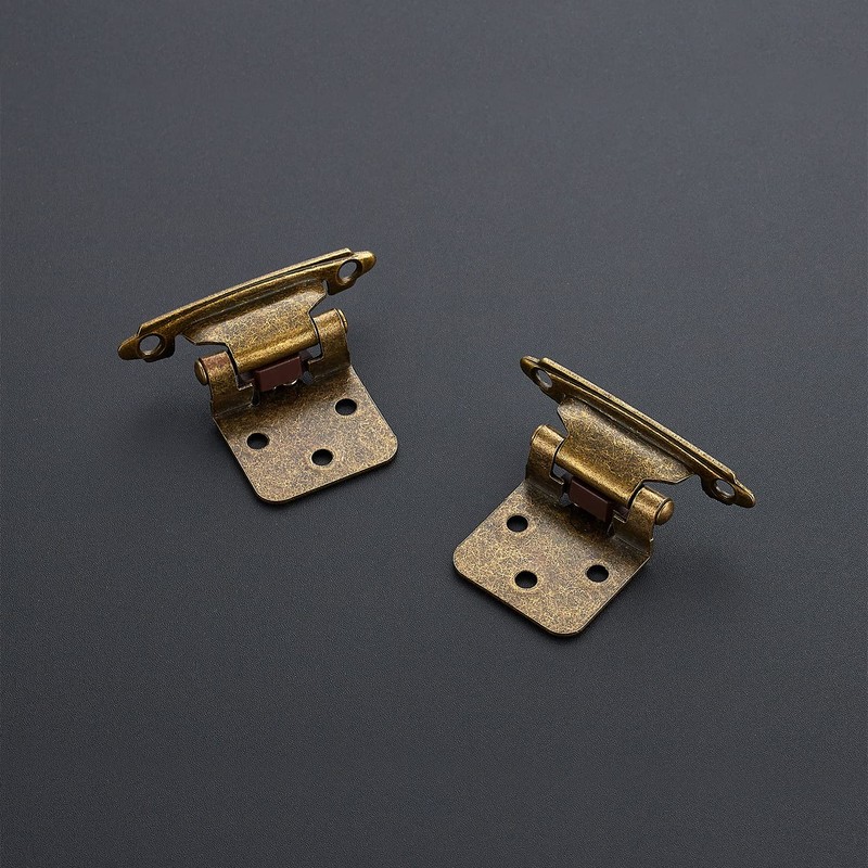 Ravinte Antique Bronze Cabinet Hinges, 1/2 Inch Overlay, 50 Pack