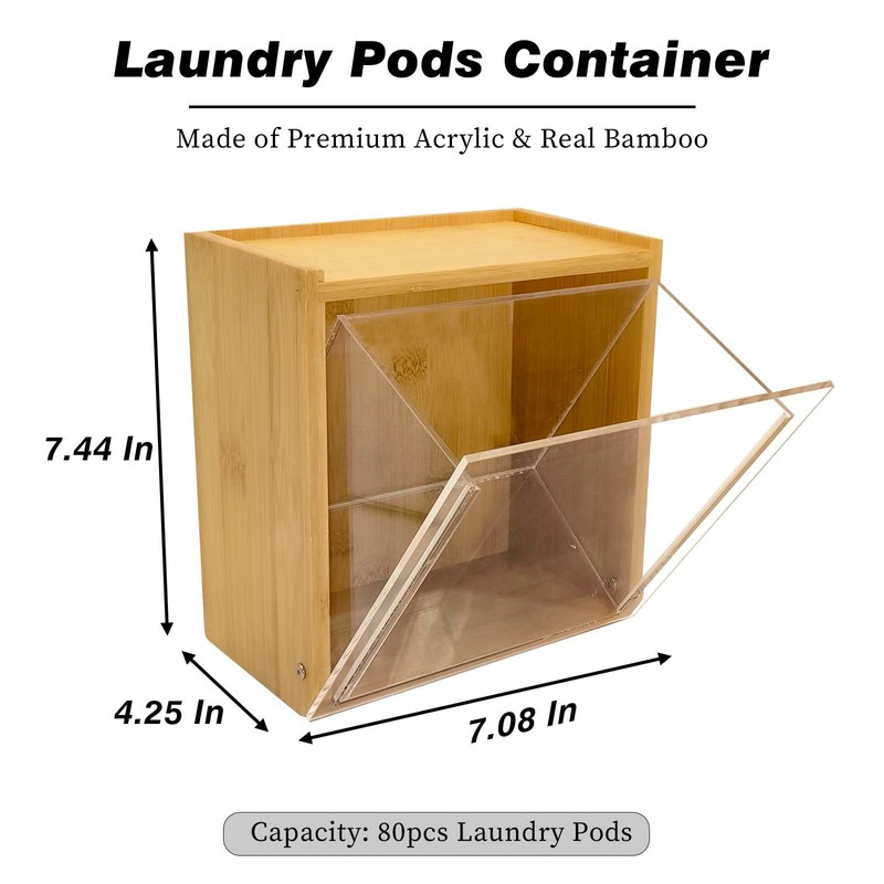 Gnjoyxuan Laundry Pods Container, Acrylic Wall Mounted Organizer with Extra