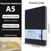 Notebook A5, Pack of 3 Black Hardcover Journal Notebooks, Lined