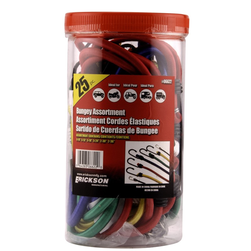Erickson 06622 Multiple Length Bungey Cord Assortment Jar, (Pack of