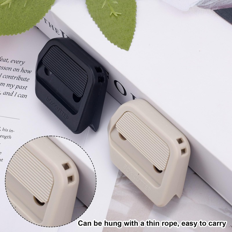 lasuroa Pack of 2 Mini Ceramic Cardboard Cutter, Automatic Retractable