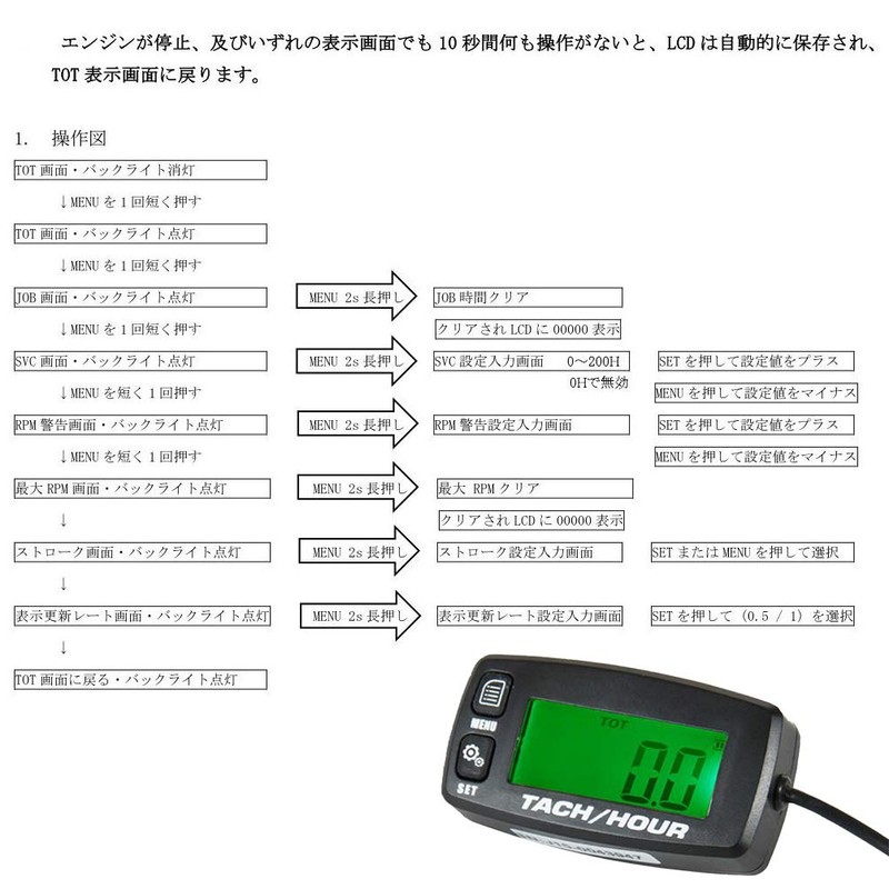 Digital Tachometer, Motorcycle, Engine Tachometer, Easy to Wear and Highly