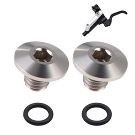 2 Stück Fahrrad-Entlüftungsschraube, O-Ring Ölkappenschraube für Geteilten Fahrradkörper TC4-Titanlegierung M5 x 10 mm Schrauben, Kompatibel mit Shimano XT, SLX, Zee, Deore LX (Titanfarbe)