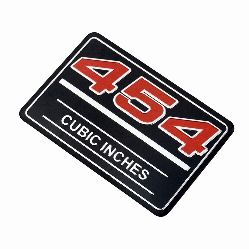 2X 454 Cubic Inch Emblem 3D Badge Valve Cover Metal