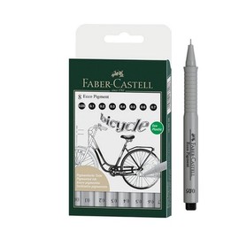 (Faber-Castell) Faber-Castell Eco Pigment Pen Black 8-Piece Set / (파버카스텔)파버카스텔 에코 피그먼트 펜 블랙 8입 세트