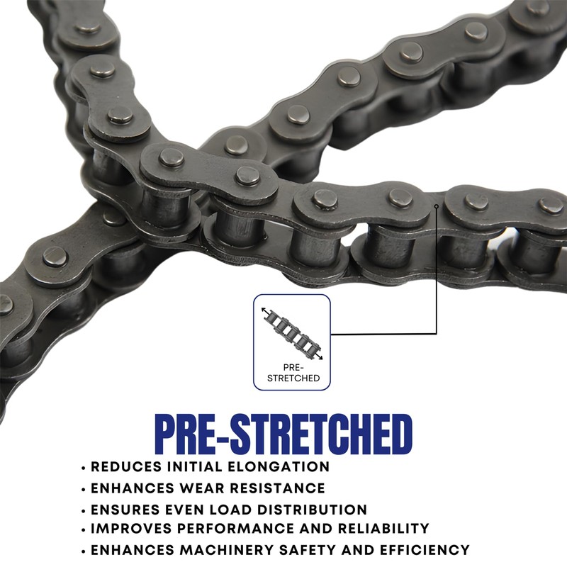 Jeremywell 50 Roller Chain 10 Feet with 1 Connecting Link